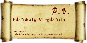 Páskuly Virgínia névjegykártya